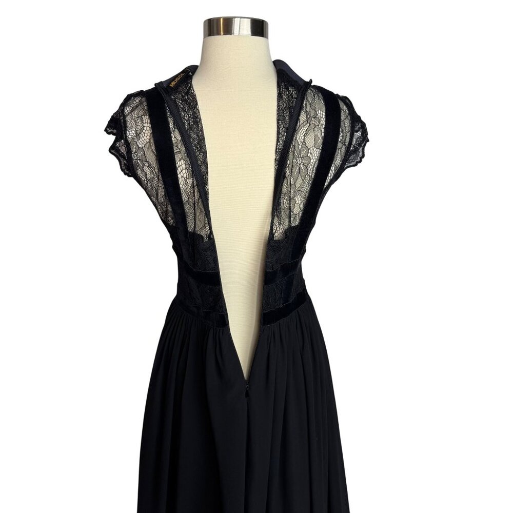 Miusol Whimsigoth Goth Dark Fairy Black Lace Maxi Dress Sz Sm - Picture 10 of 13